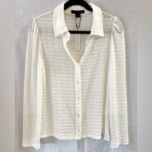 Sanctuary White Textured Button Down Shirt NWT